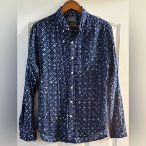 EUC Bonobos 👔 Slim Fit Navy Dot Button-Down Shirt (L) ⭐ 100% Cotton